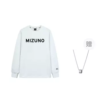Mizuno Футболка унисекс белая, в комплекте ожерелье
