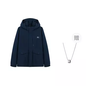 Mizuno Ветрозащитная куртка-ветровка унисекс темно-синего цвета с ожерельем