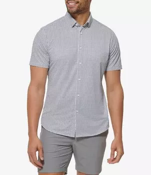 Mizzen+Main Halyard Geo Print Performance Эластичная тканая рубашка с короткими рукавами, белый
