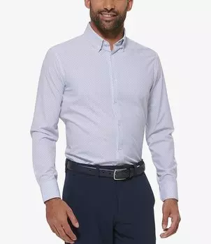 Mizzen+Main Leeward Plus Эластичная рубашка с длинными рукавами и принтом Performance, синий