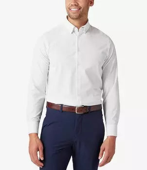 Mizzen+Main Рубашка из эластичной ткани с длинными рукавами и многоточечным принтом подветренной стороны, белый