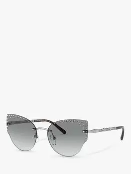 MK1058B Женские солнцезащитные очки кошачий глаз St Anton с заклепками Michael Kors, серебристый/серый градиент