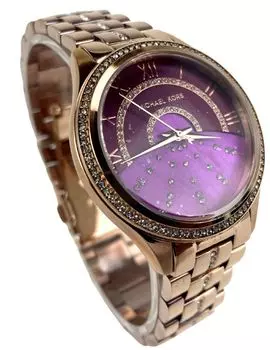 MK3722 Lauryn наручные часы с фиолетовым циферблатом цвета розового золота Michael Kors