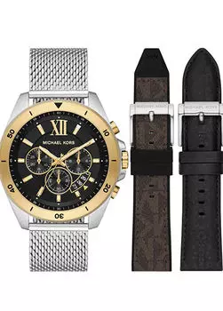 Mk8961 серые мужские наручные часы и запасной ремешок Michael Kors, черный