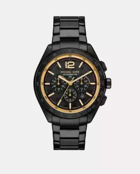 MK9179 Мужские часы-хронограф, черная сталь Michael Kors, черный