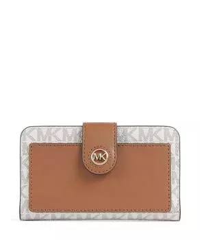 Мк кошелек с подвесками холст Michael Kors, белый