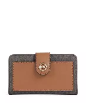 Мк кошелек с подвесками холст Michael Kors, коричневый