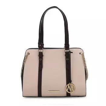 MKF Collection Amy Женская большая сумка из веганской кожи с цветными блоками от Mia K, бежевый