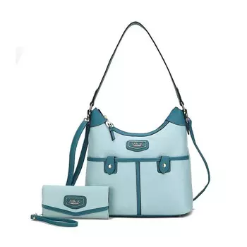 Mkf Collection Harper Нейлоновая сумка-хобо с таким же кошельком от Mia K MKF Collection, цвет Baby Blue