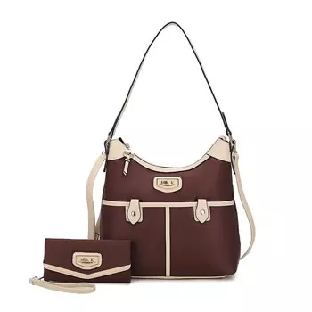 Mkf Collection Harper Нейлоновая сумка-хобо с таким же кошельком от Mia K MKF Collection, цвет Coffee