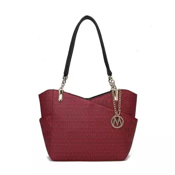 Mkf Collection Jules M Женская большая сумка из веганской кожи с логотипом от Mia K MKF Collection, цвет Burgundy