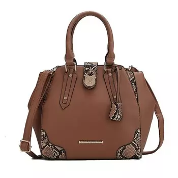 MKF Collection Lorena Сумка-сэтчел с тиснением змеи от Mia K, цвет Taupe