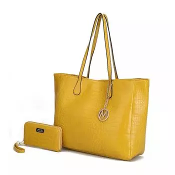 MKF Collection Набор из веганской кожаной сумки-тоут и кошелька Sadie от Mi K MKF Collection, красный