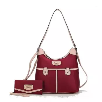 Mkf Collection Нейлоновая сумка-хобо Harper с таким же кошельком от Mia K MKF Collection, цвет Wine