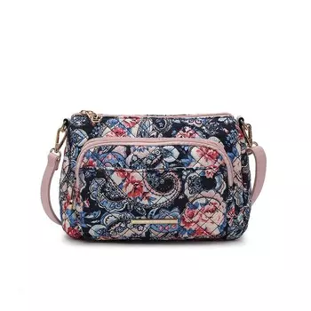 Mkf Collection Rosalie Женская стеганая хлопковая сумка на плечо с ботаническим узором от Mia K MKF Collection, синий