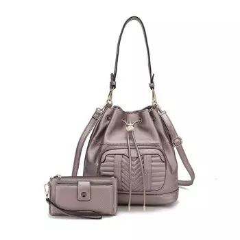 Mkf Collection Ryder Женская сумка через плечо из веганской кожи с кошельком от Mia K — 2 предмета MKF Collection, цвет Pewter