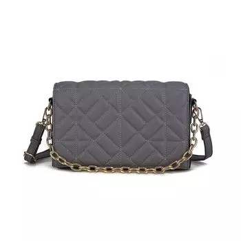 Mkf Collection Ursula Женская кожаная сумка через плечо из веганской кожи от Mia K MKF Collection, серый