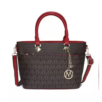 Mkf Collection Yonah Signature Женская сумка-тоут из веганской кожи с принтом от Mia K MKF Collection, красный