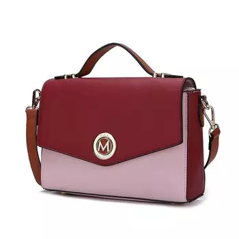 MKF Collection Zayla Женская сумка через плечо из веганской кожи с цветными блоками от Mia K, цвет Red Pink