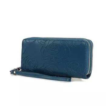 MKF Collection Женский кошелек на руку Ellie Genuine с цветочным тиснением от Mia K, цвет Teal