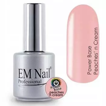 Мл EM Nail, Base, Power Base Peaches n' Cream, 15