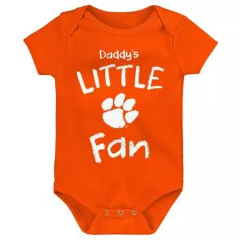 Младенец Orange Clemson Tigers Daddy's Little Fan Creeper Outerstuff
