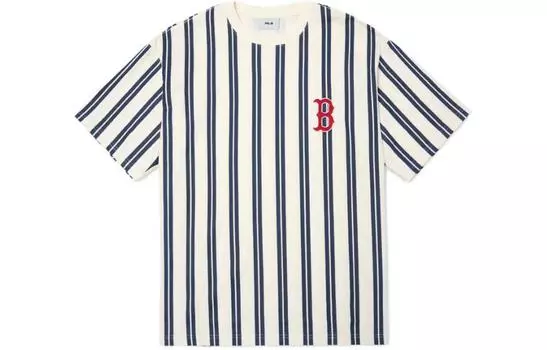 MLB Футболка Mega Overfit с этническими полосками, унисекс, морской синий