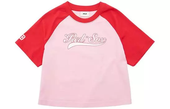 MLB Футболка с рукавами реглан женская светло-розовая
