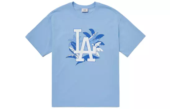 MLB Футболка с рукавами унисекс светло-голубого цвета