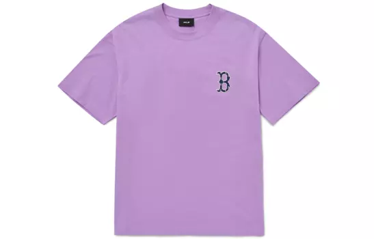 MLB Футболка с заниженной линией плеч, унисекс, лавандового цвета