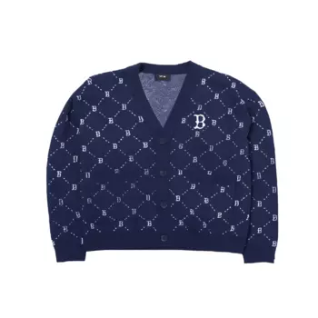 MLB Кардиган Dia Monogram с градацией цвета, джемпер унисекс, морской синий