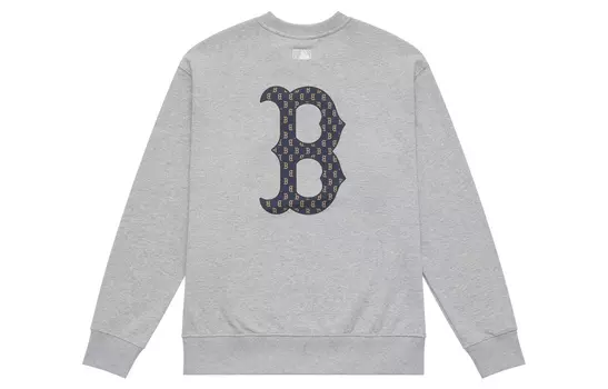 MLB MONOGRAM Collection Boston Red Sox 24FW Толстовка с круглым вырезом унисекс светло-серая