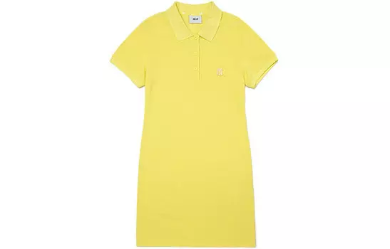 MLB Платье с короткими рукавами, желтое, женское