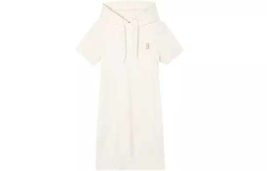 MLB Платье с короткими рукавами женское кремово-белое