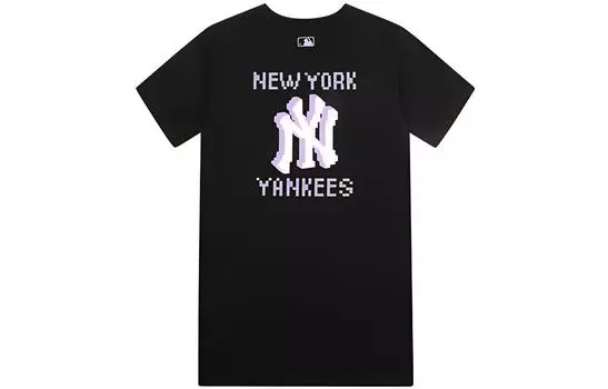 MLB Платье с короткими рукавами, женское, черное