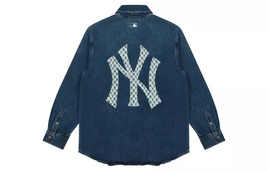 MLB Рубашка Old Flower унисекс синего цвета