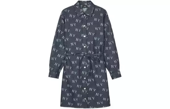 MLB SS24 New York Yankees платье с длинными рукавами женское темно-синие