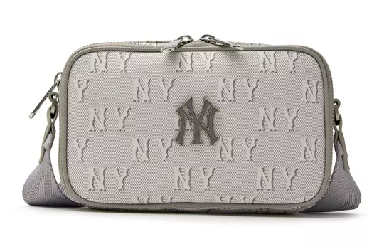 MLB Сумка через плечо из хлопка и полиэстера, серо-белая, унисекс, серо-белая