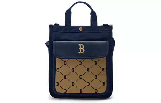 MLB Сумка через плечо из хлопка с полиэстером, обычная мужская, цвета морской волны и коричневого