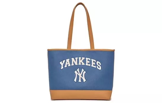 MLB Сумка-мессенджер из искусственной кожи, унисекс, коричневого и синего цвета