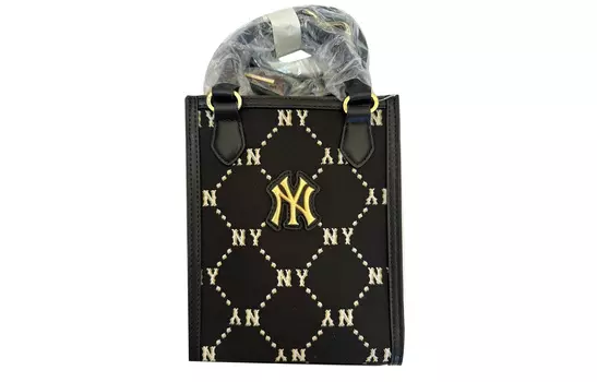 MLB Сумка-шоппер из ПВХ, сумка на плечо, сумка через плечо, мини-сумка унисекс, черная, золотая