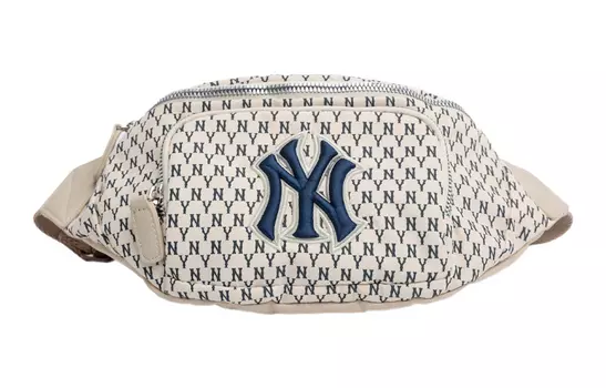 MLB Сумка-слинг из полиамида Monogram Collection, сумка через плечо, поясная сумка, обычная, унисекс, цвет слоновой кости, белый