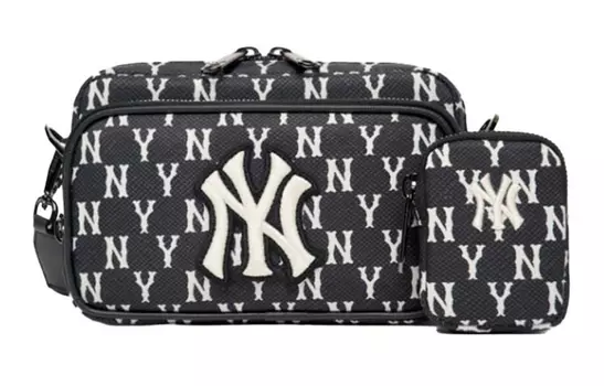 MLB Сумка-сумка из полиэстера Monogram Collection, сумка для фотоаппарата, сумка через плечо, мини-сумка унисекс, черная