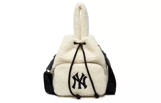 MLB Сумка-ведро из полиэстера, сумка-мессенджер, сумка через плечо, обычная женская, молочно-белая