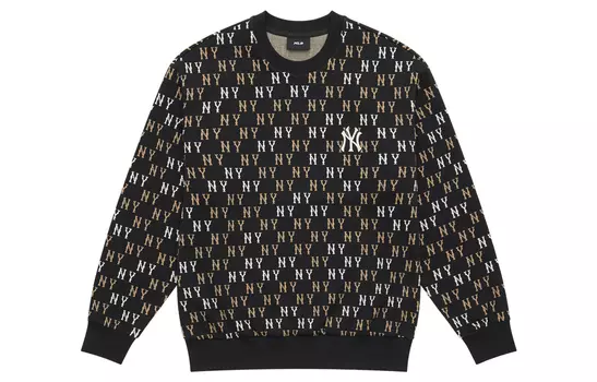 MLB Толстовка с круглым вырезом MONOGRAM Collection New York Yankees 24FW, унисекс, черная