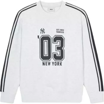MLB Толстовка SS24 New York Yankees унисекс светло-серого цвета
