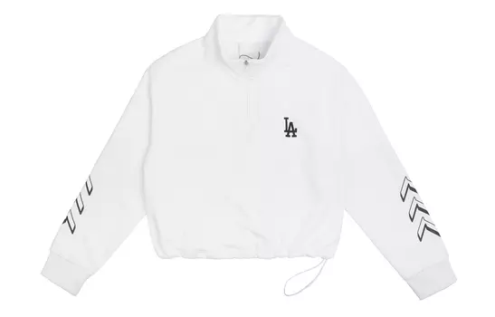 MLB Женская белая толстовка с воротником-стойкой