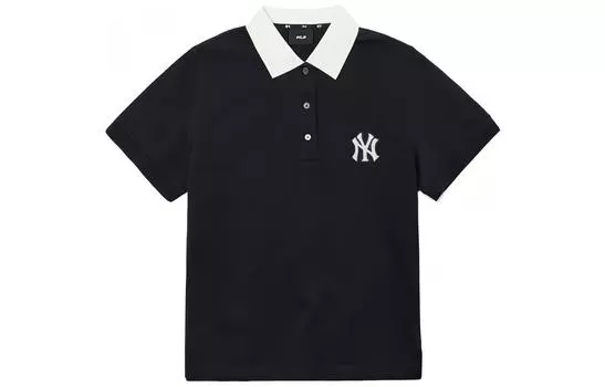 MLB Женская черная рубашка-поло с логотипом Base