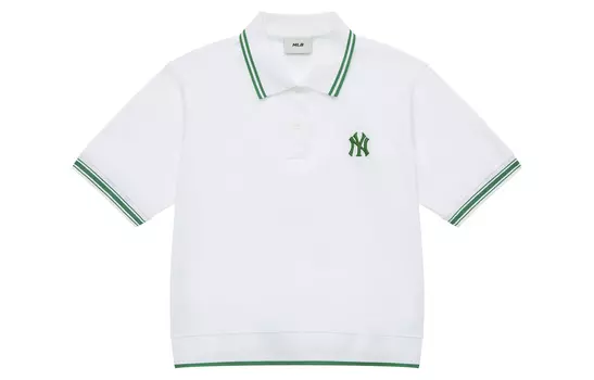 MLB Женская рубашка-поло New York Yankees Basic Logo SS24 цвета слоновой кости