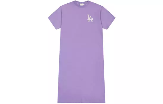 MLB Женское платье с короткими рукавами, фиолетовое